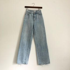 Garage clothing wide leg high waisted light wash blue jeans